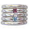 Example combo: Garnet, Zircon and Topaz rings with round Base rings